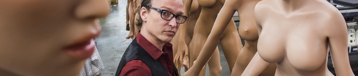 Matt McMullen, founder and CEO of RealDool in the production line. RealDoll, a company that develops realistic silicone dolls is adding robotics and Artificial Intelligence to its acclaimed ultra-realistic anatomically correct silicone dolls in San Marcos, California, USA on January 22, 2018. photo: APU GOMES
